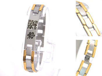 sos armband rvs met gouden zijden (122b)